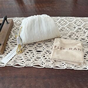 Loeffler Randall Bailey Pleated Frame Clutch - Pearl/Gold - New with Tags
